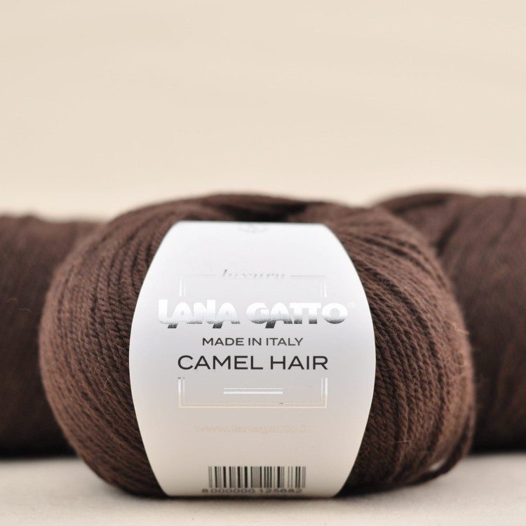 wloczka camel hair lana gatto welna wielbladzia wielblad merino merynosa ciemny brazowy.JPG