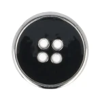 guzik metalowy emaliowany - 180 czarny (MILWARD) (15 mm) - zestaw guzików