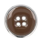 guzik metalowy emaliowany - 410 brązowy (MILWARD) (15 mm) - zestaw guzików