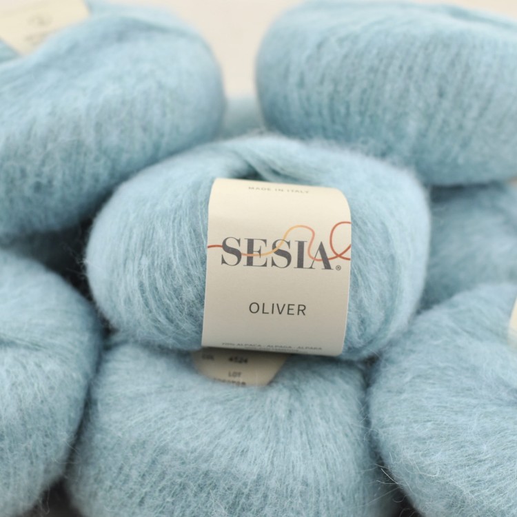 wloczka olivier sesia cienka welna alpaki zamiennik kid silk na druty szydelko dzierganie jasny turkusowy.JPG