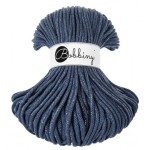 SZNUREK BAWEŁNIANY PLECIONY - 5 mm -  srebrny dżins